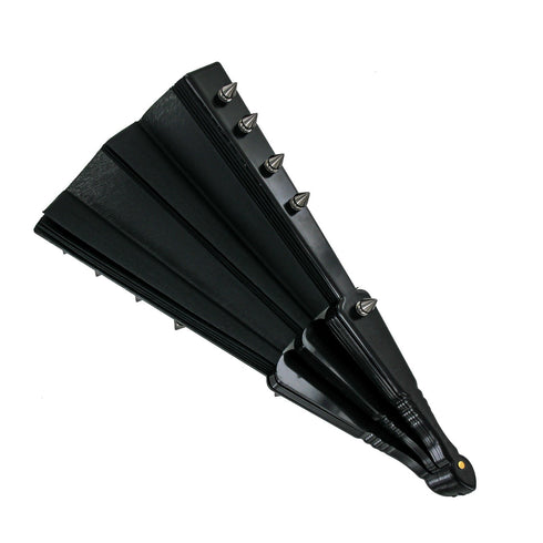 Fan with spikes, fetish goth accessory, black
